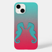 Coques Case-Mate iPhone Silhouettes de hippocampe turquoise Simple Naissan (Verso)