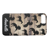 Coques Case-Mate iPhone Silhouettes rustiques de Cheval Noir | Personnalis (Dos (Horizontal))