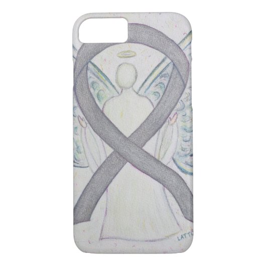 Coques Case-Mate iPhone Silver Awareness Ribbon Angel Personnalisé iPhone (Dos)