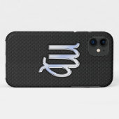 Coques Case-Mate iPhone Silver Chrome Virgo Zodiac Connexion peau de serpe (Dos (Horizontal))