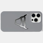 Coques Case-Mate iPhone Silver Geometric Bull Chrome Look logo (Verso (horizontal))