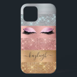 Case-Mate iPhone Case Silver Gold Rose Parties scintillant or Beauté Eye<br><div class="desc">Moderne, glam, faux argent, or et or rose couleur parties scintillant rayures coque iphone. Ce design présente des rayures de parties scintillant étincelantes et du métal brossé en argent, or, et rose rousse parties scintillant couleur or rose, cils, modèle de texte nom. Le nom est écrit avec un joli script...</div>