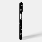 Coques Case-Mate iPhone Silver Grey Notes musicales sur Black (Verso / Droite)