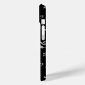 Coques Case-Mate iPhone Silver Grey Notes musicales sur Black (Verso / Gauche)