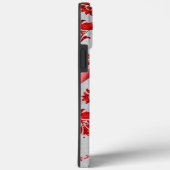 Coques Case-Mate iPhone Silver Metallic Rouge Ribbon Damask Holiday (Verso / Droite)