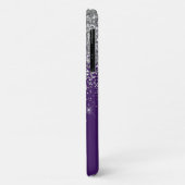 Coques Case-Mate iPhone Silver Purple Parties scintillant Girl Monogramme  (Dos/Gauche)