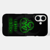 Coques Case-Mate iPhone Símbolo Verde Brillante de Riesgo Biológico (Verso (horizontal))