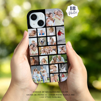 Coque Pour iPhone 15 Simple 18 photo Collage couleur personnalisée