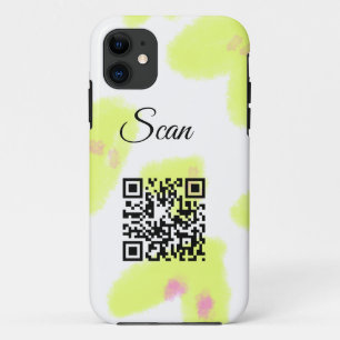 Case-Mate iPhone Case Simple aquarelle jaune ajouter code Q R scan texte