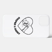Coques Case-Mate iPhone Simple Black Outline Chien et Papa Fist Bump (Verso (horizontal))