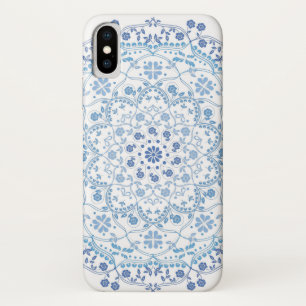 Case-Mate iPhone Case Simple Bleu Et Blanc Élégant Mandala Floral