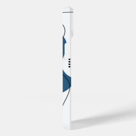 Coques Case-Mate iPhone Simple blue white Abstract minimal art Monogram (Verso / Droite)