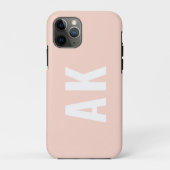 Coques Case-Mate iPhone Simple Bold Initiale Monogramme Rose pâle (Dos)