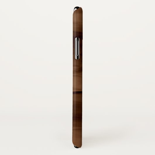 Coques Case-Mate iPhone Simple Brown foncé Marbre subtil Monogramme modern (Dos/Droite)