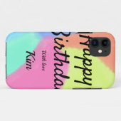Coques Case-Mate iPhone simple calligraphie minimum heureux anniversaire p (Dos (Horizontal))
