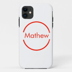 Case-Mate iPhone Case simple cercle rouge ajouter votre nom lettre texte
