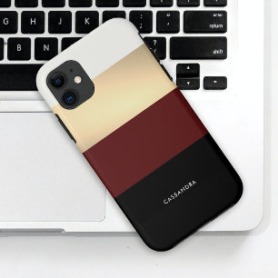 Case-Mate iPhone Case Simple Chic Black Gold Burgundy Rouge Personnalisé