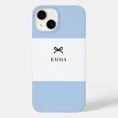 Coques Case-Mate iPhone Simple Chic Classic Bow Blue Monogramme Nom (Verso)