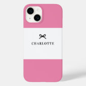 Coques Case-Mate iPhone Simple Chic Classic Pink Bow Nom Monogramme (Verso)