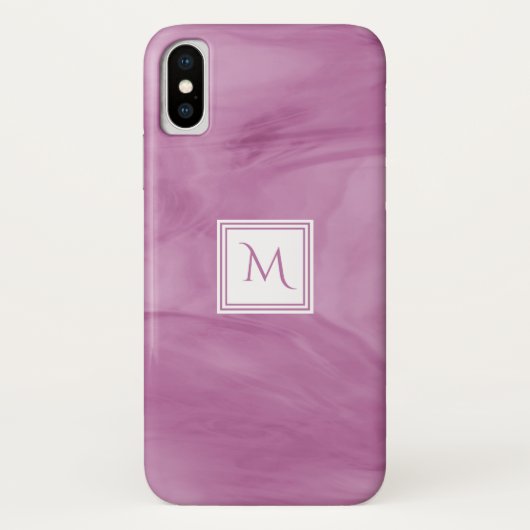 Coques Case-Mate iPhone Simple clair violet subtil marbre moderne Monogram (Dos)