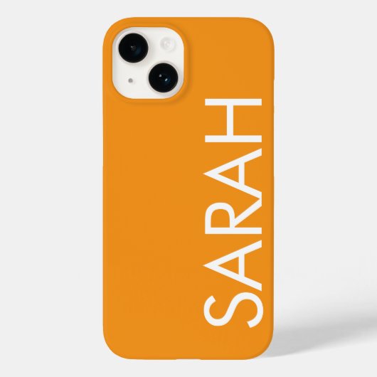 Coques Case-Mate iPhone Simple Design Moderne Nom Classique Orange Couleur (Verso)