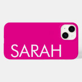 Coques Case-Mate iPhone Simple Design Moderne Nom Classique Rose Couleur (Verso (horizontal))