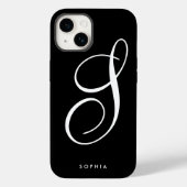 Coques Case-Mate iPhone Simple élégance chic noir et blanc Script (Verso)