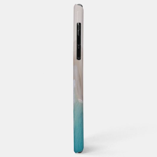 Coques Case-Mate iPhone Simple Elegant Blue Beach Typographie Nom (Dos/Gauche)