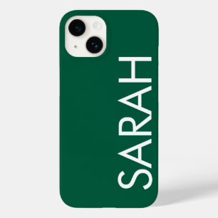 Coque Pour iPhone 14 Simple Élégant Classique Moderne Nom Vert Foncé.