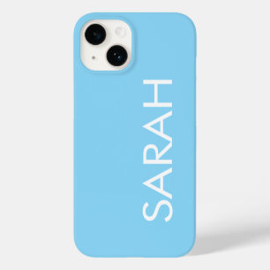 Coque Pour iPhone 14 Simple Élégant Moderne Classique Nom Bleu Ciel