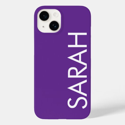 Coques Case-Mate iPhone Simple Élégant Moderne Classique Nom Violet Foncé (Verso)
