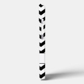 Coques Case-Mate iPhone Simple Elegant noir et blanc Chevron Monogramme (Verso / Gauche)