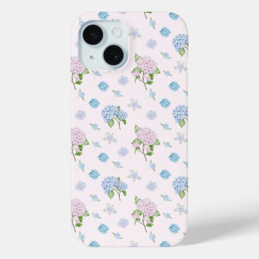 Coques Case-Mate iPhone Simple Elegant Watercolor Hydrangea Flowers (Verso)