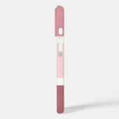 Coques Case-Mate iPhone Simple Fille Rose Et Rayures Blanches Personnalisé (Verso / Gauche)