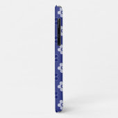 Coques Case-Mate iPhone simple floral solide bleu motif rétro petit flowe (Dos/Gauche)