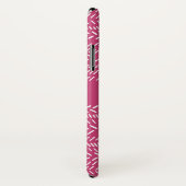 Coques Case-Mate iPhone Simple Fuchsia Rose White Stripes Boho Ajouter Nom (Dos/Droite)