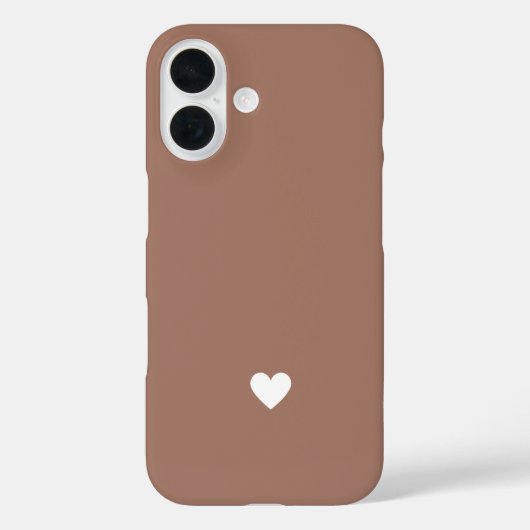 Coques Case-Mate iPhone Simple Heart Mocha Marron Amour Chic (Verso)