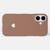 Coques Case-Mate iPhone Simple Heart Mocha Marron Amour Chic (Verso (horizontal))