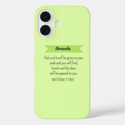 Coques Case-Mate iPhone Simple Lime Vert Demander Dieu Bible Verse Chrétie (Verso)