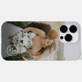 Coques Case-Mate iPhone Simple Mariage Récent Photo Monogramme Nom (Verso (horizontal))