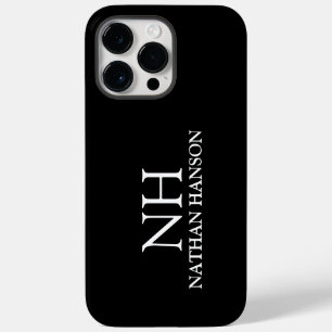 Coque Pour Pour iPhone 14 Pro Max Simple minima gras Monogramme noir moderne
