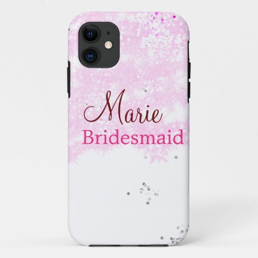 Coques Case-Mate iPhone simple minimal ajouter nom monogramme rose demoise (Dos)