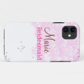 Coques Case-Mate iPhone simple minimal ajouter nom monogramme rose demoise (Dos (Horizontal))