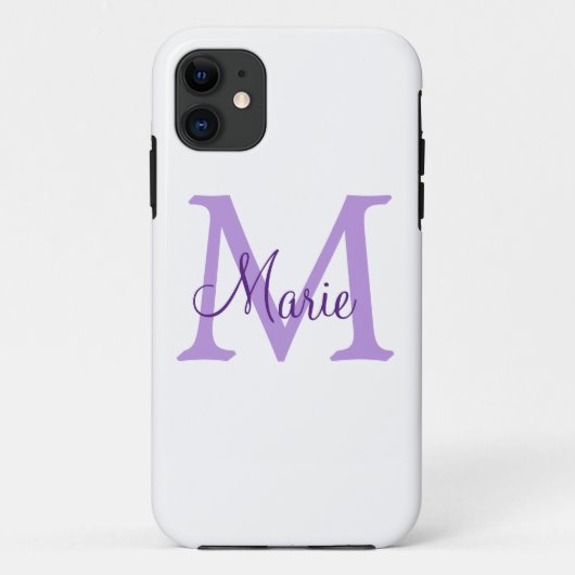 Coques Case-Mate iPhone simple minimal ajouter nom monogramme rose rouge (Dos)