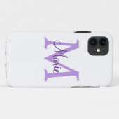 Coques Case-Mate iPhone simple minimal ajouter nom monogramme rose rouge (Dos (Horizontal))