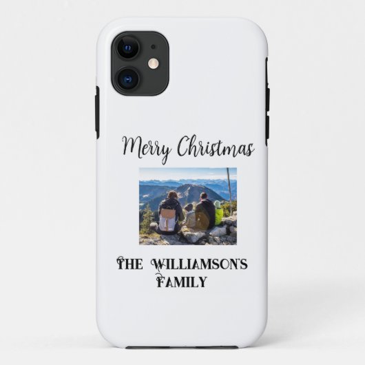 Coques Case-Mate iPhone simple minimal joyeux Noël ajouter nom de famille (Dos)