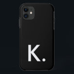 Case-Mate iPhone Case Simple minimaliste personnalisé noir<br><div class="desc">Simple minimaliste personnalisé initial noir blanc iPhone 11 Coque</div>