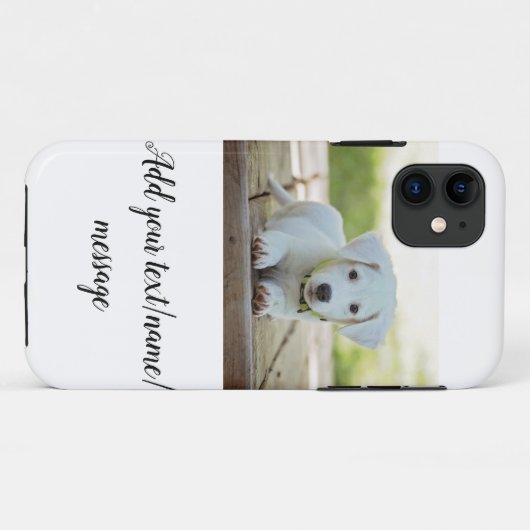 Coques Case-Mate iPhone simple minimum ajouter votre animal photo nom coll (Dos (Horizontal))