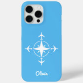 Coques Case-Mate iPhone Simple Modern Compass and Airplane Travel Custom (Verso)