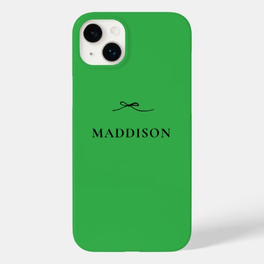 Coques Case-Mate iPhone Simple moderne minimal vert tendance avec Bow noir (Verso)